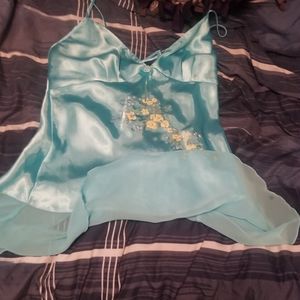 💚 Blue silky night gown